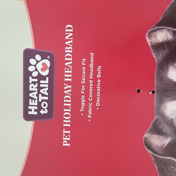 Heart to Tail PET HOLIDAY HEADBAND toggle for secure fit, fabric headband new . - Picture 3 of 4